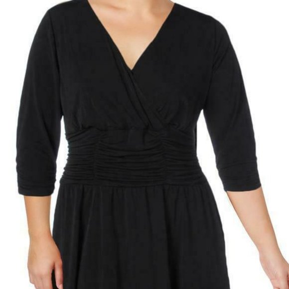 NY Collection A-Line Rushed Cocktail Dress - Picture 1 of 3